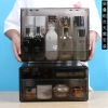 Weiwen showcases the popular dust-proof cosmetic storage box with an acrylic square top, lipstick and skincare product rack, and a transparent dressing table top Application Scenario